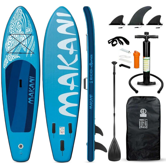 TGO Gear 10.5' iSUP Inflatable Stand Up Paddle Board - High-Performance Touring, Anti-Slip Deck, 3 Fins - Includes Pump, Leash, Backpack, Repair Kit - Blue Marlin