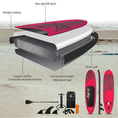 TGO Gear Inflatable Stand Up Paddle Board Red Whale