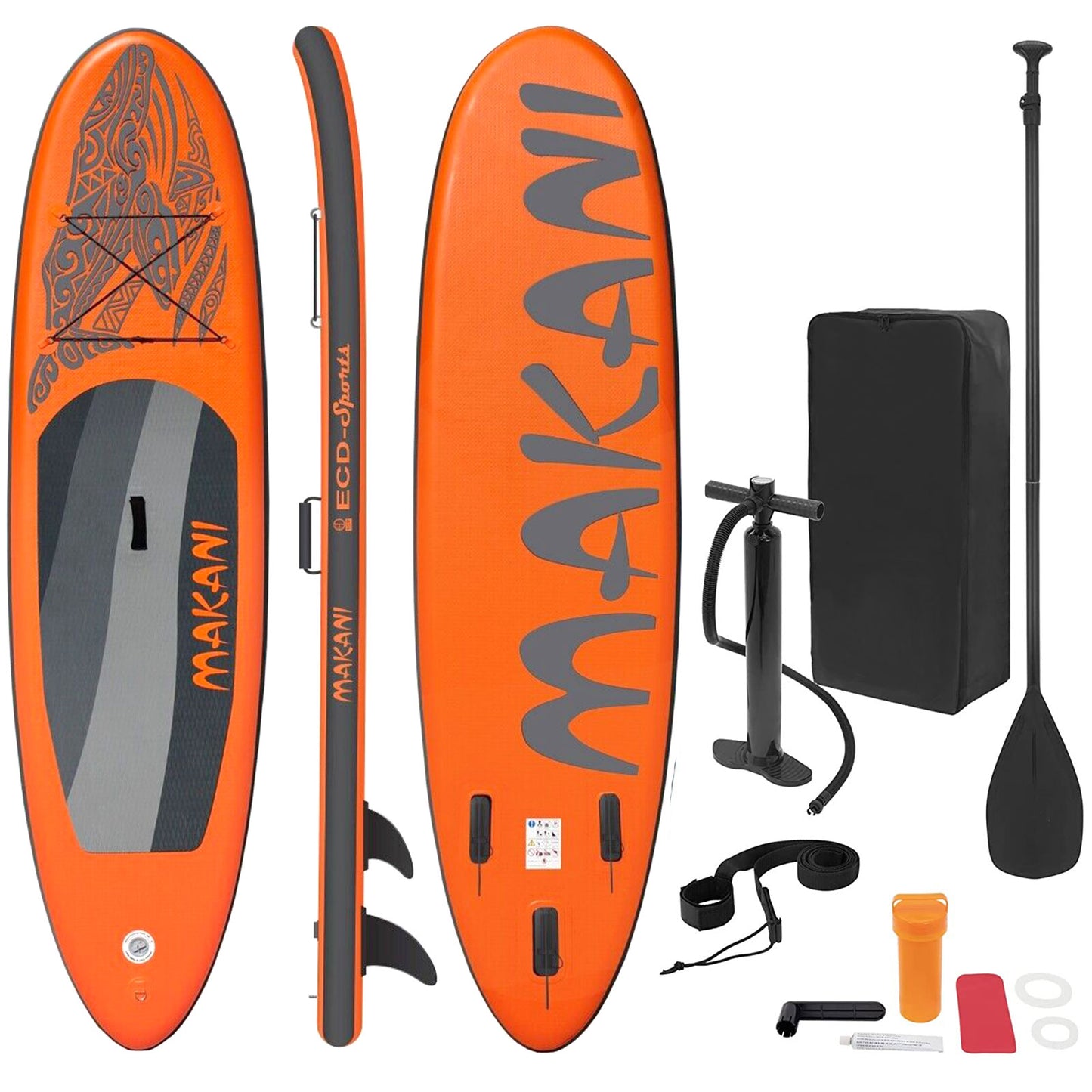 TGO Gear Inflatable Stand Up Paddle Board Orange Mako